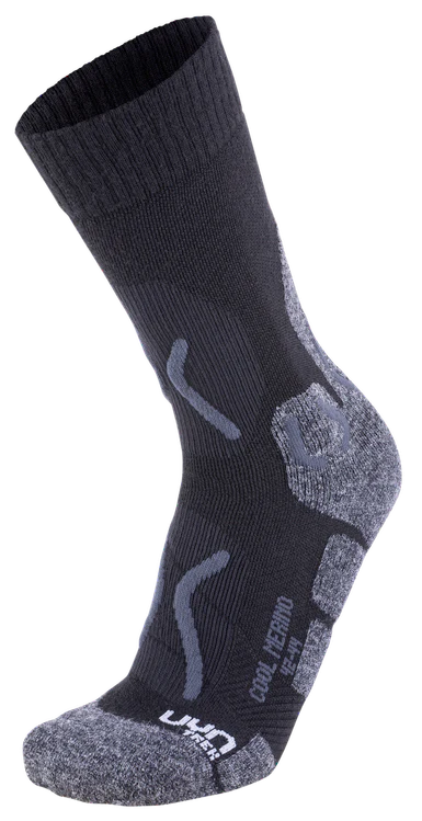 Trekking Cool Merino Man Black Grey Melange Herren Wandersocken
